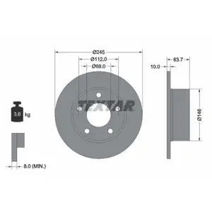 TEXTAR 92057503 Bremsscheiben 2 Stück AUDI TEXTAR 92057503 Bremsscheiben 2 Stück AUDI