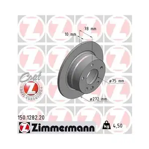 ZIMMERMANN 150.1282.20 Bremsscheiben 2 Stück hinten BMW ZIMMERMANN 150.1282.20 Bremsscheiben 2 Stück hinten BMW