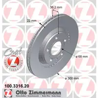 Zimmermann 100.3316.20 Bremsscheiben 2 Stück AUDI