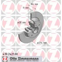 Zimmermann 470.2421.00 Bremsscheiben 2 Stück RENAULT