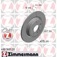 Zimmermann 400.3691.20 Bremsscheiben 2 Stück MERCEDES-BENZ