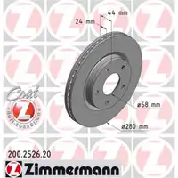 Zimmermann 200.2526.20 Bremsscheiben 2 Stück NISSAN
