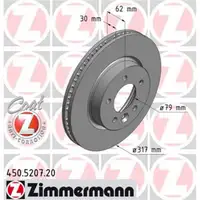 Zimmermann 450.5207.20 Bremsscheiben 2 Stück LAND ROVER