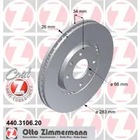 Zimmermann 440.3106.20 Bremsscheiben 2 Stück CITROËN