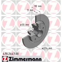 Zimmermann 470.2447.00 Bremsscheiben 2 Stück RENAULT