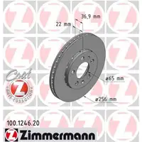 Zimmermann 100.1246.20 Bremsscheiben 2 Stück AUDI
