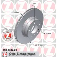 Zimmermann 150.3402.20 Bremsscheiben 2 Stück BMW