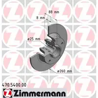 Zimmermann 470.5400.00 Bremsscheiben 2 Stück RENAULT