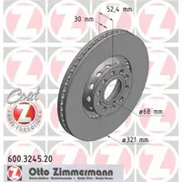 Zimmermann 600.3245.20 Bremsscheiben 2 Stück vorne VW