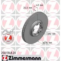 Zimmermann 250.1348.20 Bremsscheiben 2 Stück FORD