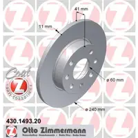 Zimmermann 430.1493.20 Bremsscheiben 2 Stück OPEL