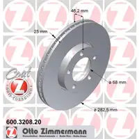 Zimmermann 600.3208.20 Bremsscheiben 2 Stück VW