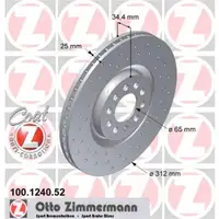 Zimmermann 100.1240.52 Bremsscheiben 2 Stück SEAT