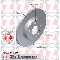 Zimmermann 400.3641.20 Bremsscheiben 2 Stück MERCEDES-BENZ