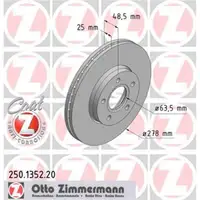 Zimmermann 250.1352.20 Bremsscheiben 2 Stück FORD