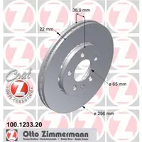 Zimmermann 100.1233.20 Bremsscheiben 2 Stück SKODA