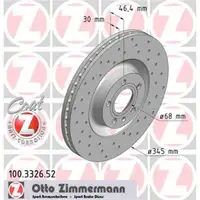 Original Zimmermann 100.3326.52 Bremsscheiben 2 Stück für AUDI
