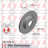 Zimmermann 470.2436.20 Bremsscheiben 2 Stück DACIA