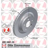 Zimmermann 400.3661.20 Bremsscheiben 2 Stück MERCEDES-BENZ