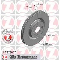 Zimmermann 110.2220.20 Bremsscheiben 2 Stück ALFA ROMEO