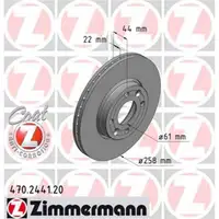 Zimmermann 470.2441.20 Bremsscheiben 2 Stück RENAULT