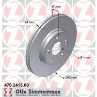 Zimmermann 470.2413.00 Bremsscheiben 2 Stück RENAULT