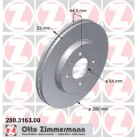 Zimmermann 280.3163.00 Bremsscheiben 2 Stück HONDA