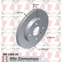 Zimmermann 590.2569.00 Bremsscheiben 2 Stück TOYOTA