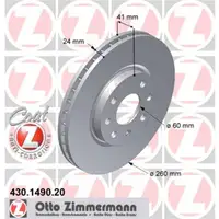 Zimmermann 430.1490.20 Bremsscheiben 2 Stück OPEL