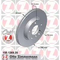 Zimmermann 150.1269.20 Bremsscheiben 2 Stück BMW