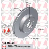 Zimmermann 150.3434.20 Bremsscheiben 2 Stück BMW