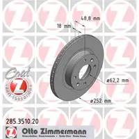 Zimmermann 285.3510.20 Bremsscheiben 2 Stück HYUNDAI