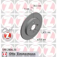 Zimmermann 590.2806.20 Bremsscheiben 2 Stück TOYOTA