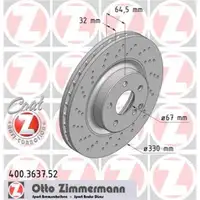 Original Zimmermann 400.3637.52 Bremsscheiben 2 Stück für MERCEDES-BENZ