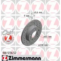 Original Zimmermann 100.1236.52 Bremsscheiben 2 Stück für SKODA