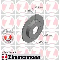 Zimmermann 380.2167.20 Bremsscheiben 2 Stück MITSUBISHI