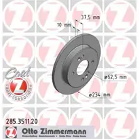 Zimmermann 285.3511.20 Bremsscheiben 2 Stück HYUNDAI