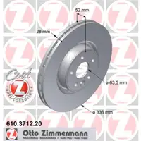 Zimmermann 610.3712.20 Bremsscheiben 2 Stück VOLVO