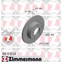 Zimmermann 100.1232.20 Bremsscheiben 2 Stück AUDI