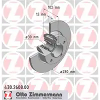 Zimmermann 430.2608.00 Bremsscheiben 2 Stück OPEL
