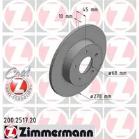 Zimmermann 200.2517.20 Bremsscheiben 2 Stück NISSAN