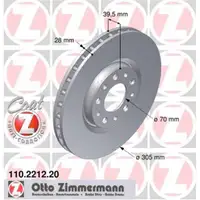 Zimmermann 110.2212.20 Bremsscheiben 2 Stück ALFA ROMEO