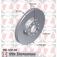 Zimmermann 100.1231.00 Bremsscheiben 2 Stück