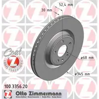 Zimmermann 100.3356.20 Bremsscheiben 2 Stück AUDI