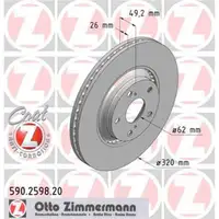 Zimmermann 590.2598.20 Bremsscheiben 2 Stück TOYOTA