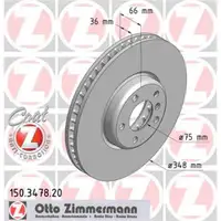 Zimmermann 150.3478.20 Bremsscheiben 2 Stück BMW