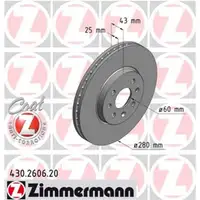 Zimmermann 430.2606.20 Bremsscheiben 2 Stück OPEL