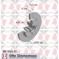 Zimmermann 180.3024.00 Bremsscheiben 2 Stück CITROËN
