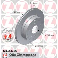 Zimmermann 430.2613.20 Bremsscheiben 2 Stück OPEL