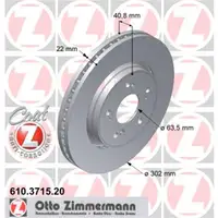 Zimmermann 610.3715.20 Bremsscheiben 2 Stück VOLVO